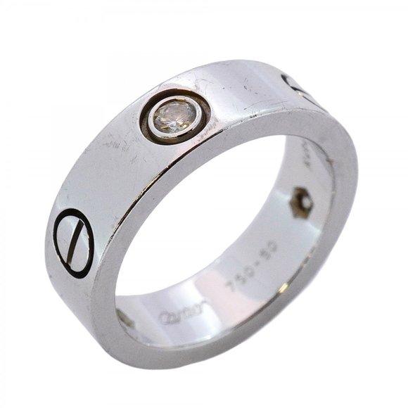 CARTIER 18k Silver Diamond Love Ring #50 - Picture 1 of 9